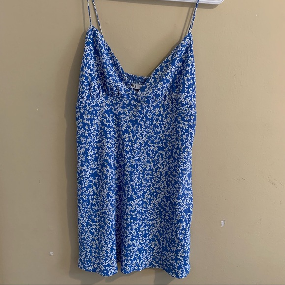 Zara Blue Floral Mini Dress - Picture 2 of 5